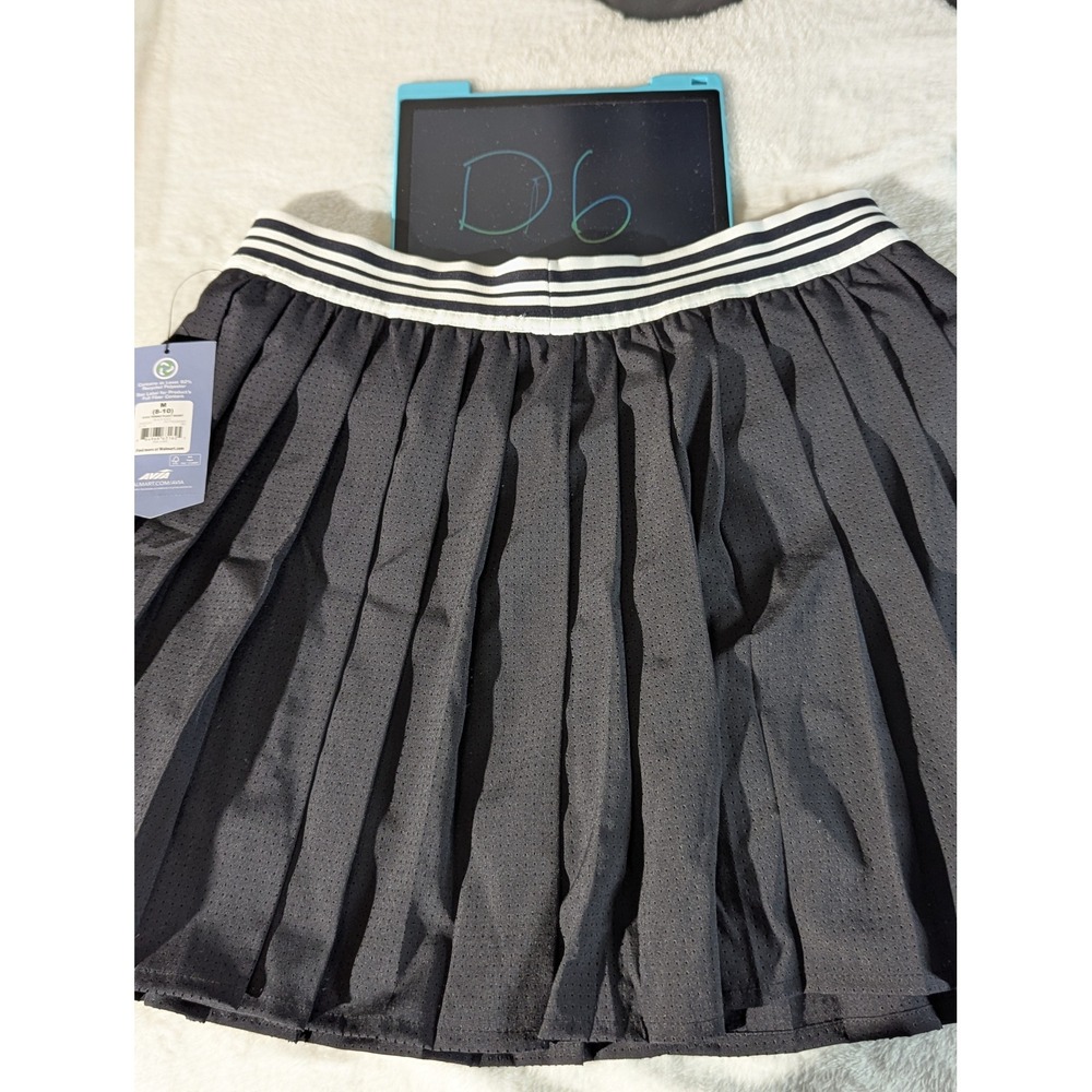 Avia Tennis Pleat Skort Womens M Black New Striped Waist Mesh Athletic Skirt - Picture 2 of 4